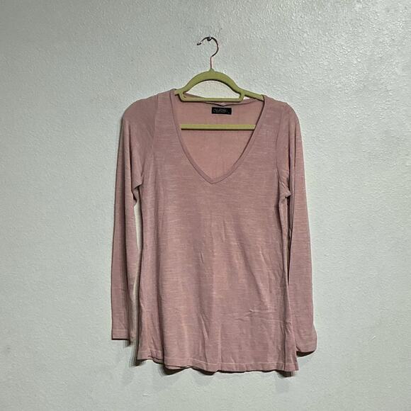 Lauren Moshi Pink V-Neck Top Sz M NWOT - Picture 2 of 11